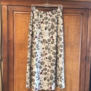 Casual Corner floral A-line midi skirt, dry clean